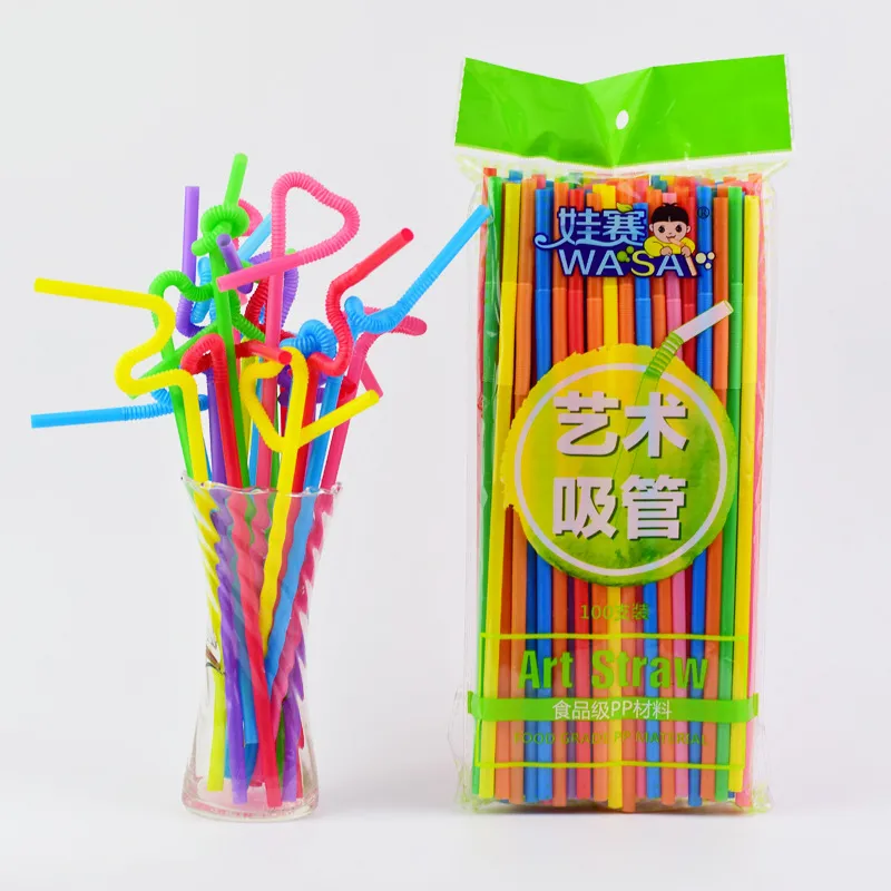 100pcs واضحة شرب PP Straws شاي مشروبات القش عصائر العطلة سميكة الحدث الحدث متينة