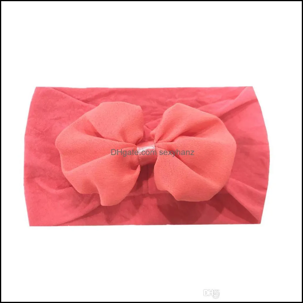 New fashion infant toddlers soft nylon hairdress creative Chiffon bow flower scarf hair band baby bow-tie headwear Cute Princess