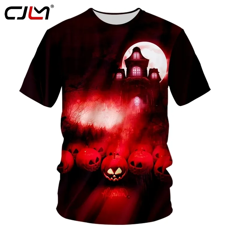 Mode Halloween Horror Castle Tee Shirt Street Wear Vente en gros O Neck Tshirt 6XL Hommes 3D Vêtements imprimés 220623