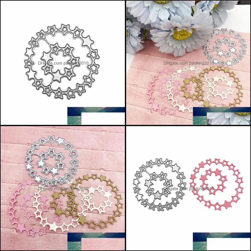 Circle Five-pointed star Metal Cutting Dies Paper Cut Card Making Template for DIY Scrapbooking