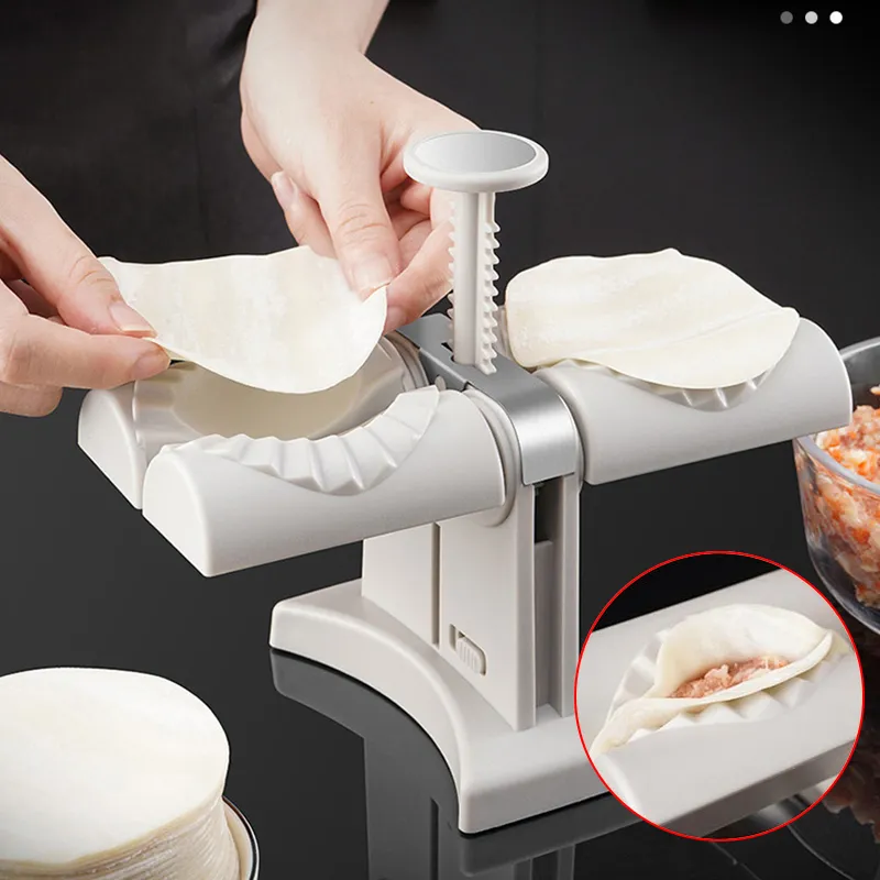 Dumpling Maker Machine Kitchen Gadget Accessories Double Head Press Dumplings Skin Mold DIY Empanadas Ravioli Mould Baking Tools 220721