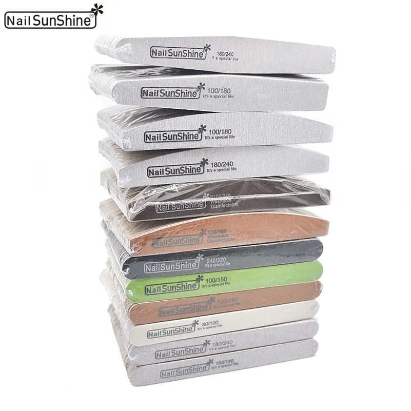 50 Pcs Multi Grit Wood Nail Files Strong Thick Wooden Coforful Sandpaper Nails File ing Washable lime a ongle Manicure Tools 220607