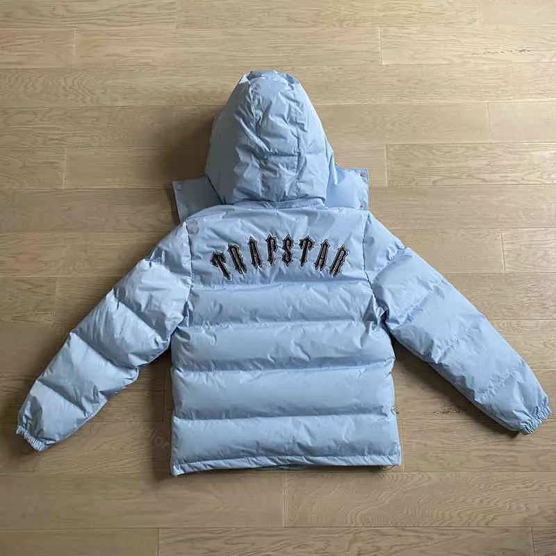 Męska męska projektant Trapstar Fleece Warm Jacket Haftowana bluza z kapturem i damska ulica