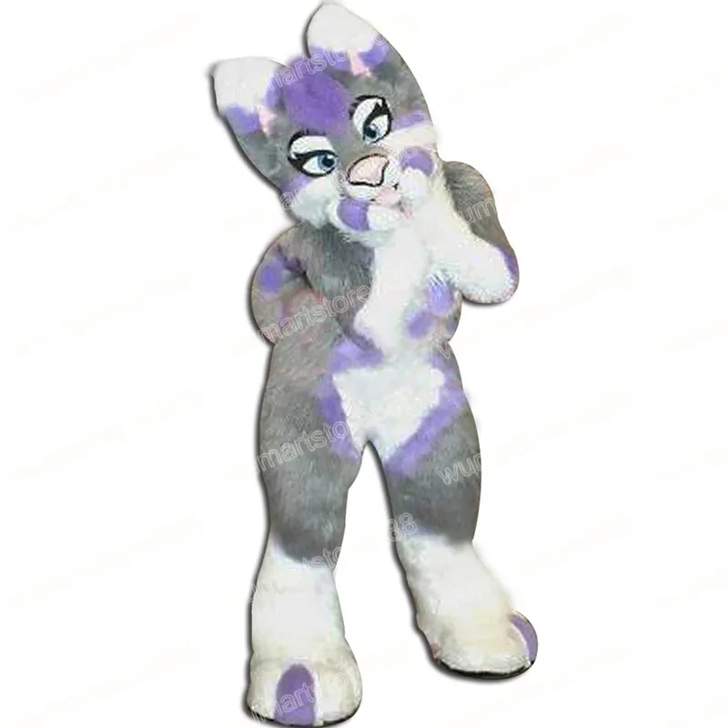 Halloween Husky Husky Fox Dog Mascot Costume de desenho animado Personagem Carnaval Festival Dresses Fantorizados Tamanho dos adultos