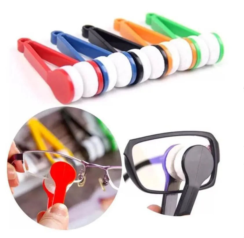 Household Cleaning Tools Multiful Colors Mini Two-side Glasses Brush Microfiber Cleaner Eyeglass Screen Rub Spectacles Clean Wipe Sunglasses Tool sxjun7