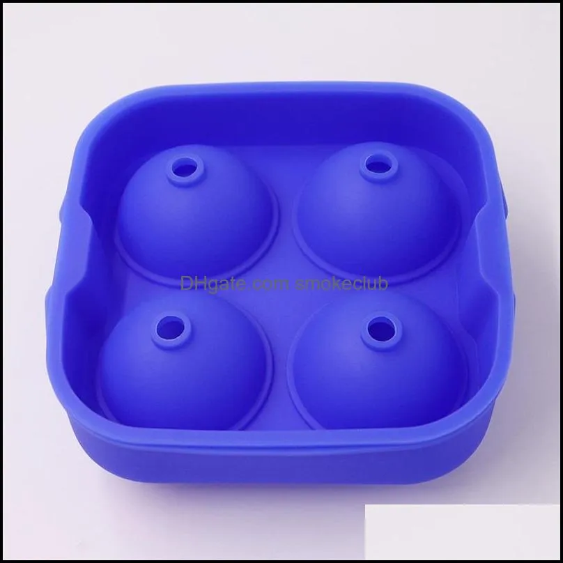 Silicone Ice Ball Mold Bar Four Hole Cube Tray Party Whiskey Cocktail Cold Drink Candy 1448 V2