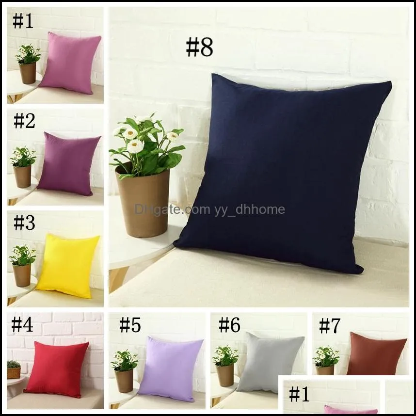pillow case pure color polyester white pillows cushion cover decor blank christmas decorition gift 45 * 45cm yhm283-zwl