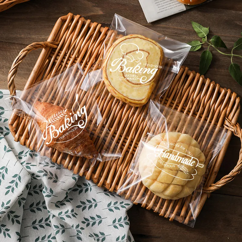 투명한 Resealable Cellophane Bags OPP 셀프 커버 백 베이커리에 좋은 스틱 토스트 쿠키 일회용 빵 가방 MJ0602