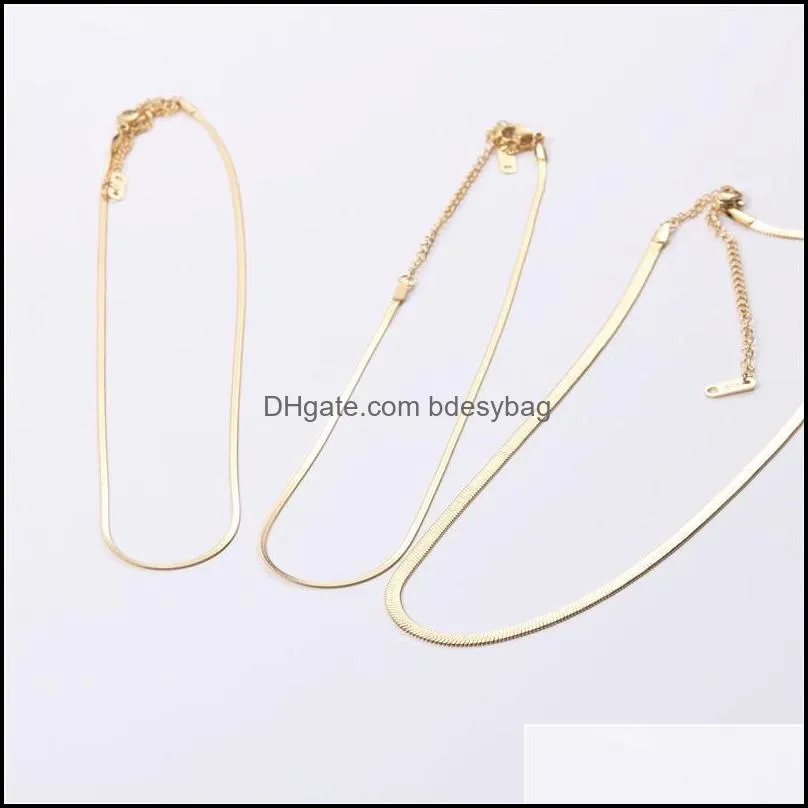 chains titanium steel necklace upgrade non fading metal snake bone chain neck wind clavicle jewelry1