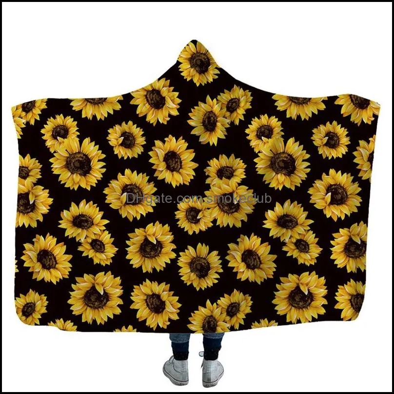 150*130cm Sherpa Blanket Sunflower Floral Striled Leopard 3D Printed Kid Winter Plush Shawl Couch Sofa Throw Fleece Wrap 16 Styles 1285