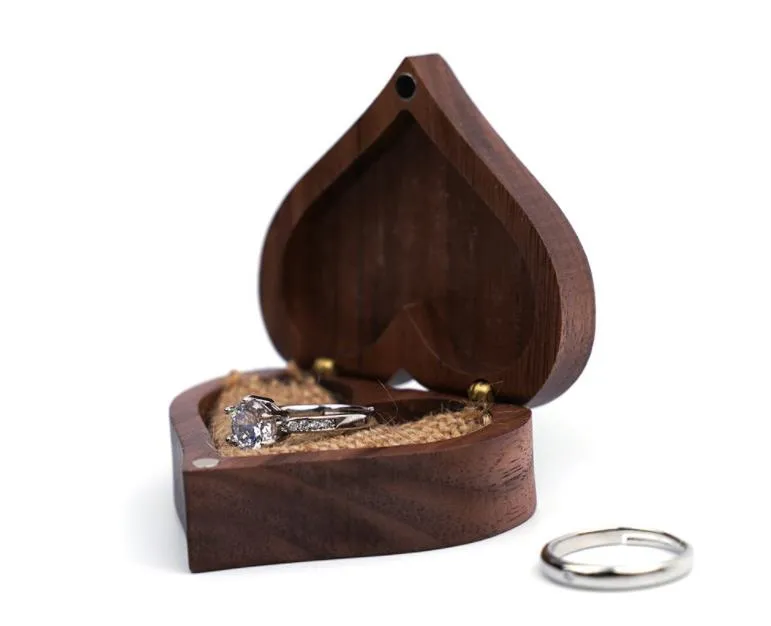 Save Big on Bulk Handmade Wood Ring Box Personalized Ring Boxes:  Handcrafted Wooden Jewelry Box, Heart Shaped Keepsake Box For Rings, DIY  Engraving,