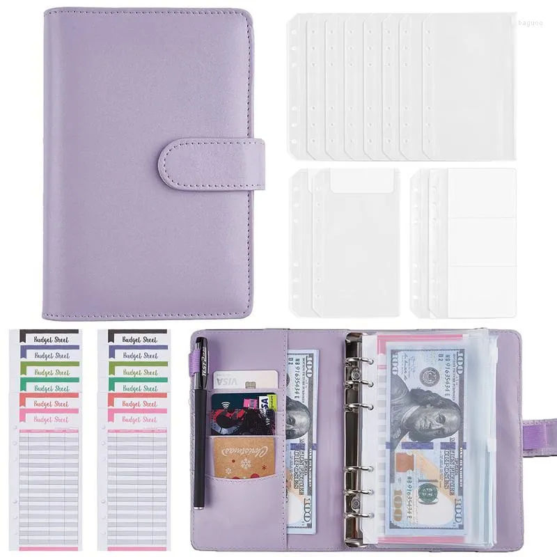 Notepads Binder Notebook Budget Planner Covers Folder 6 Hole Pockets Plastic Zipper Money Saving EnvelopeNotepads