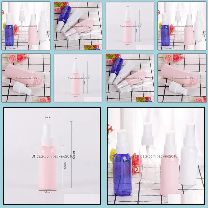 50ml Sanitizer Spray Bottle Empty Hand Wash bottles Emulsion PET Plastic Mist Sprayer Pump Containers for Alcohol