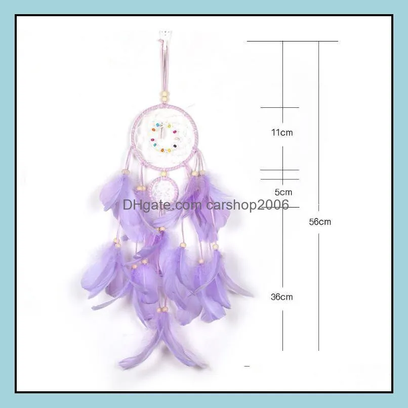 new two rings dream catcher exquisite workmanship fantasy home decoration wind chimes home wall hanging pendant lxl950q