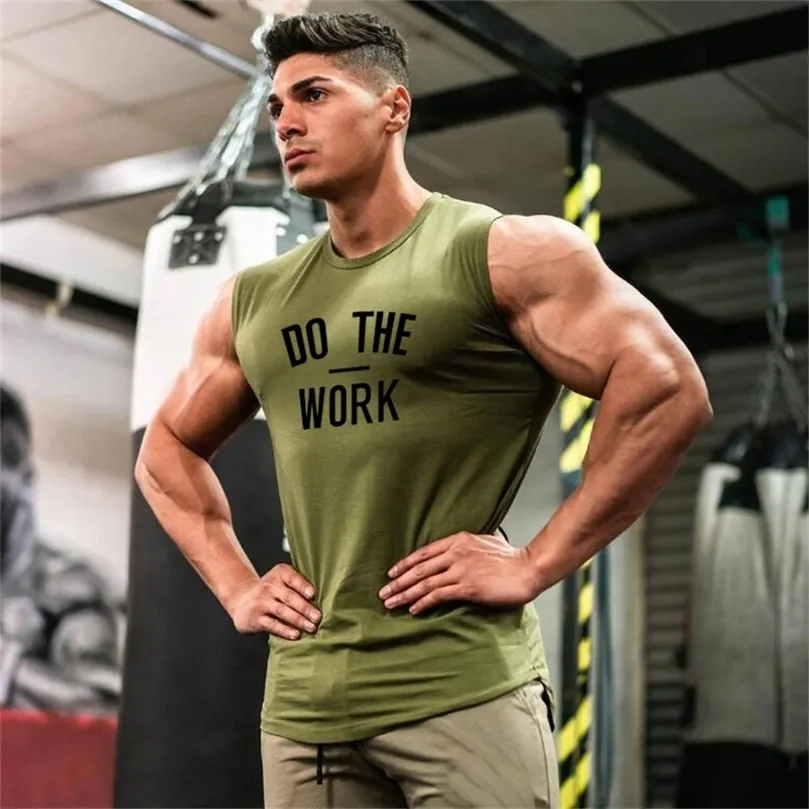 Muscleguy Brand Gyms Clothing Workout Dirlessed Shirt Tank Top Men Bodybuilding Fitness Mens Sportwear Muscle Sets Men Tanktop 210308