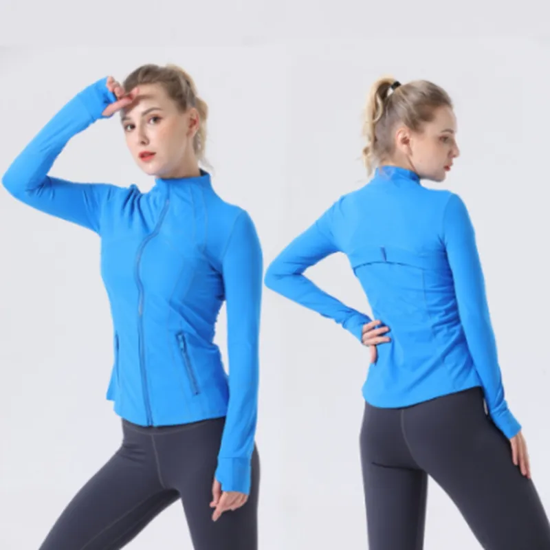 Yoga Kıyafetleri Ceket Kadın Tanımla Egzersiz Spor Ceket Spor Hızlı Kuru Aktif Giyim Üst Düz Zip Up Sweatshirt Sportwear 2022 Sıcak Satış