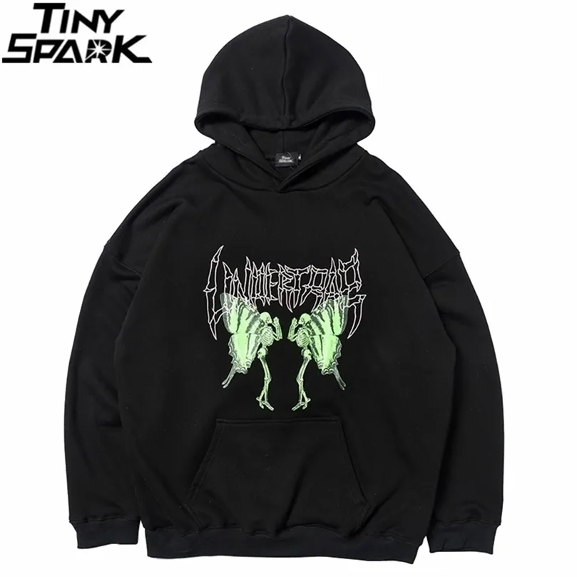 Men Hip Hop Hoodie Sweatshirt Dancing Skull Harajuku Hoodie Streetwear Winter Fleece Hooded Pullover Cotton LJ200826