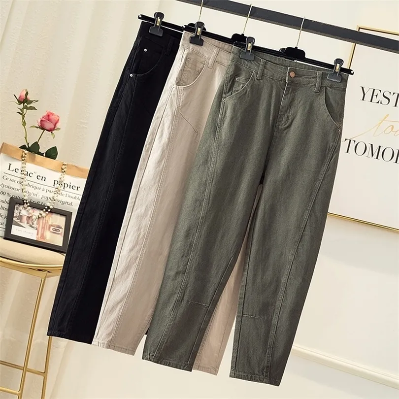 Pants Women New Plus Size Lose Casual Korean Version Elastic midja Ankellängd Harem Pants 4XL 201012