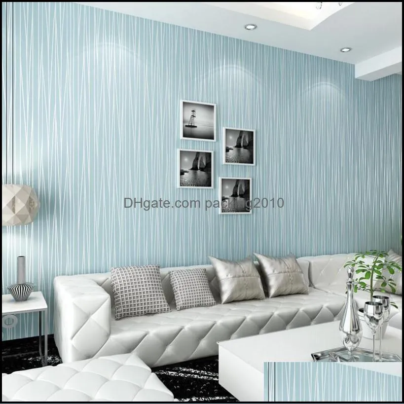 solid color vertical stripe non woven 3d wallpaper modern wall paper for bedroom living room home decoration