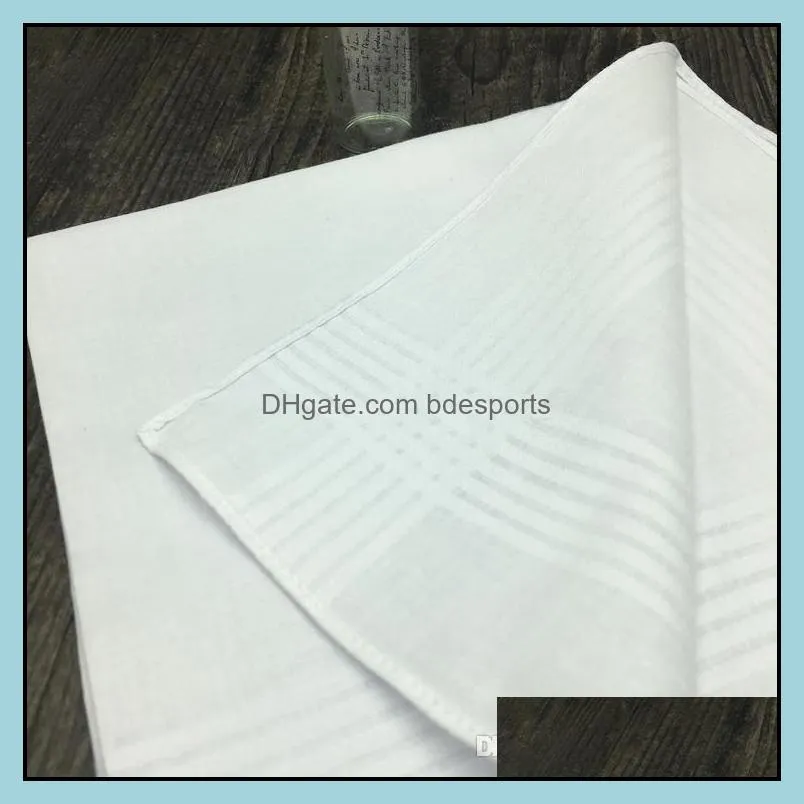 100% cotton handkerchief high quality 38cm men Square handkerchief full white men hanky pocket squares c184