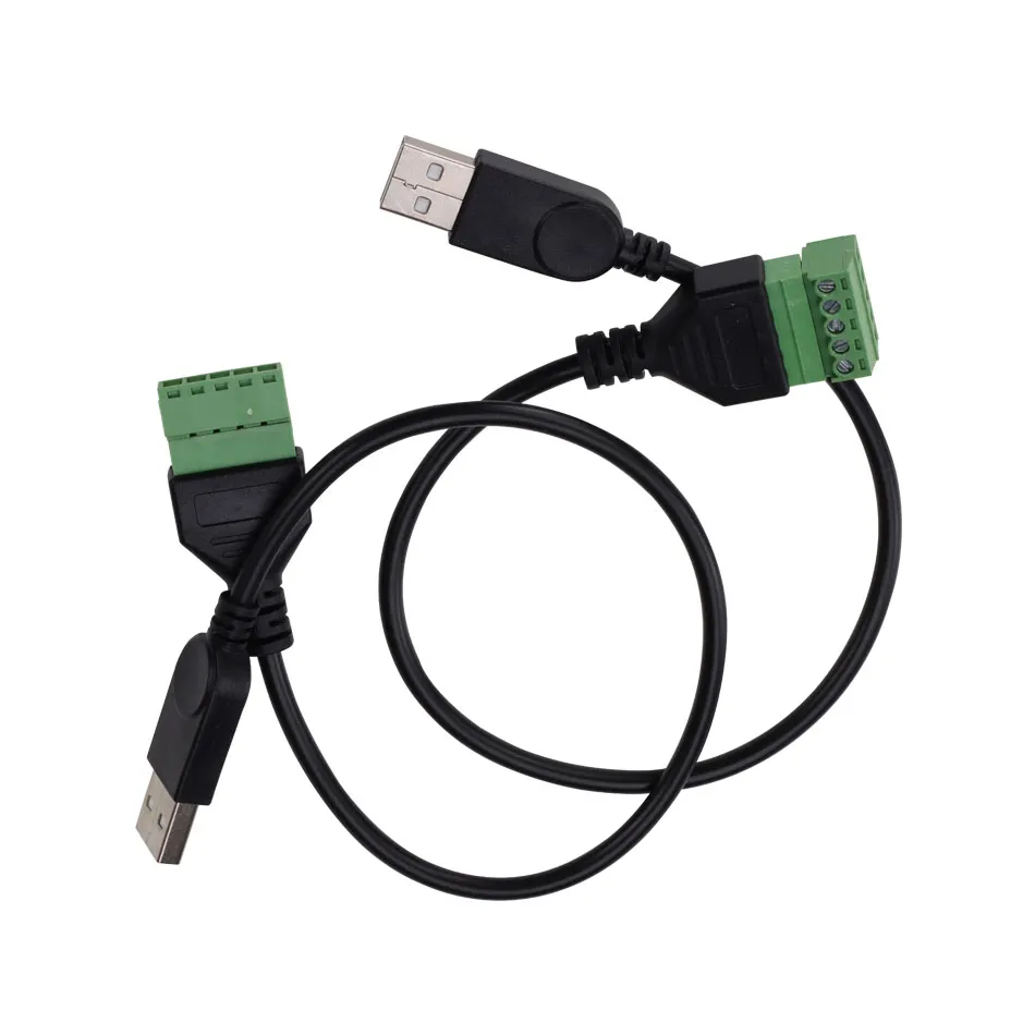 Conector de tornillo de perno hembra USB 2,0 macho a hembra de 5 pines con Cable adaptador de enchufe de Terminal de escudo