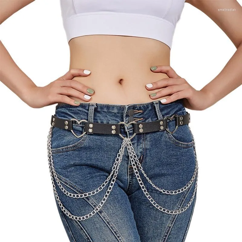 Cintos cintura adulta gótica para jeans com jeans Taxel Chain com cinturões de corrente ajustáveis ​​emel22