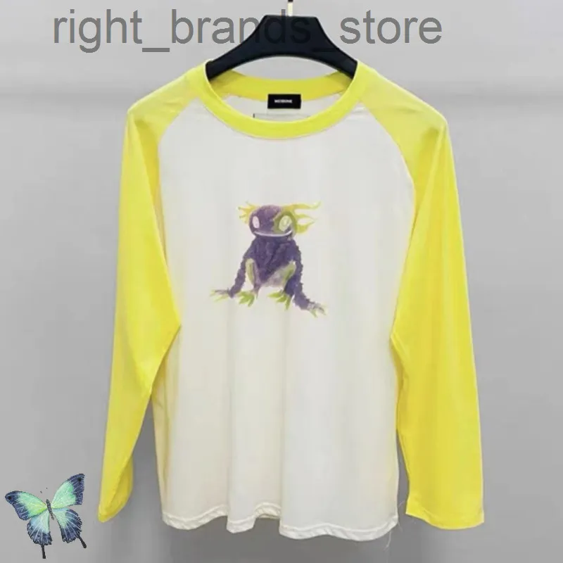 Welldone Thin Contrast Color Monster Frog Print Patchwork Long Sleeve We11done T-Shirt W220809207k