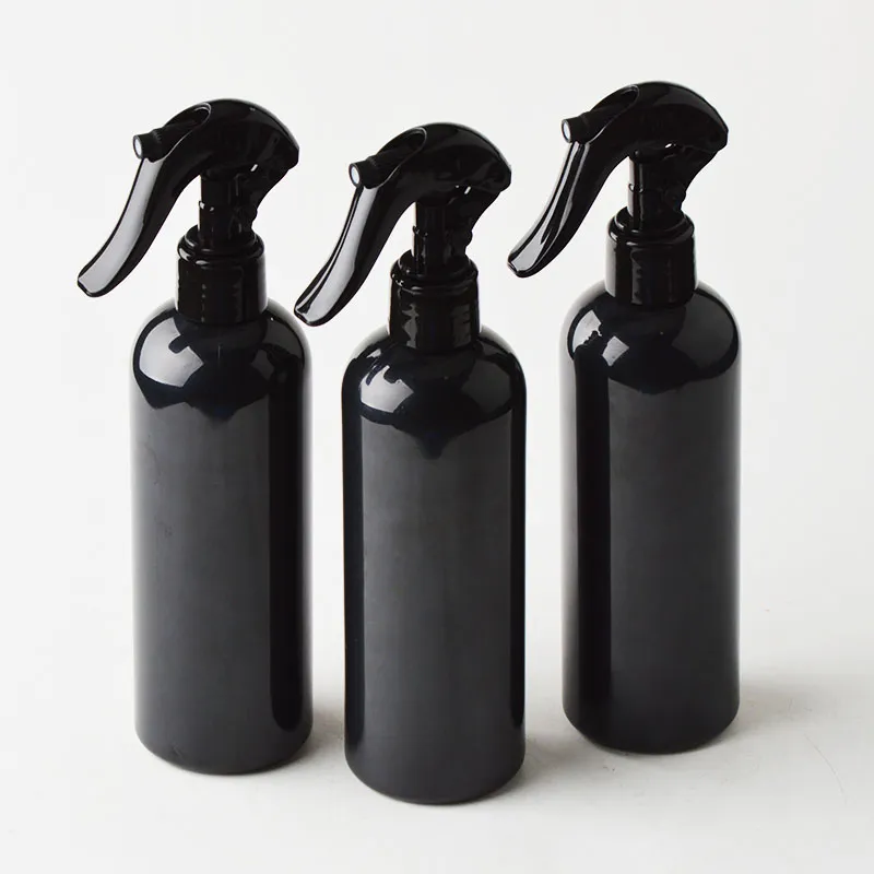 200pcs/lot 300ml Black Plastic Spray Bottle with trigger