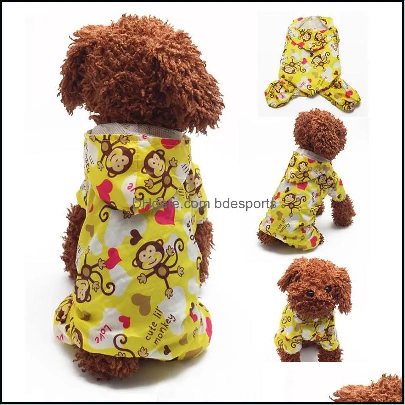 Pet Dog Hoodie Hooded Rain Coat Clothes Dogs Puppy Casual Waterproof Jacket Hot