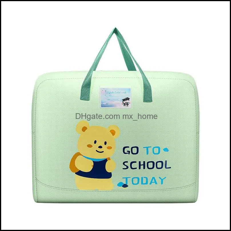 quilt storage bag cartoon portable water-repellent and moisture-proof children`s sorting clothes moving bags 4 colors 3 sizes pae13827