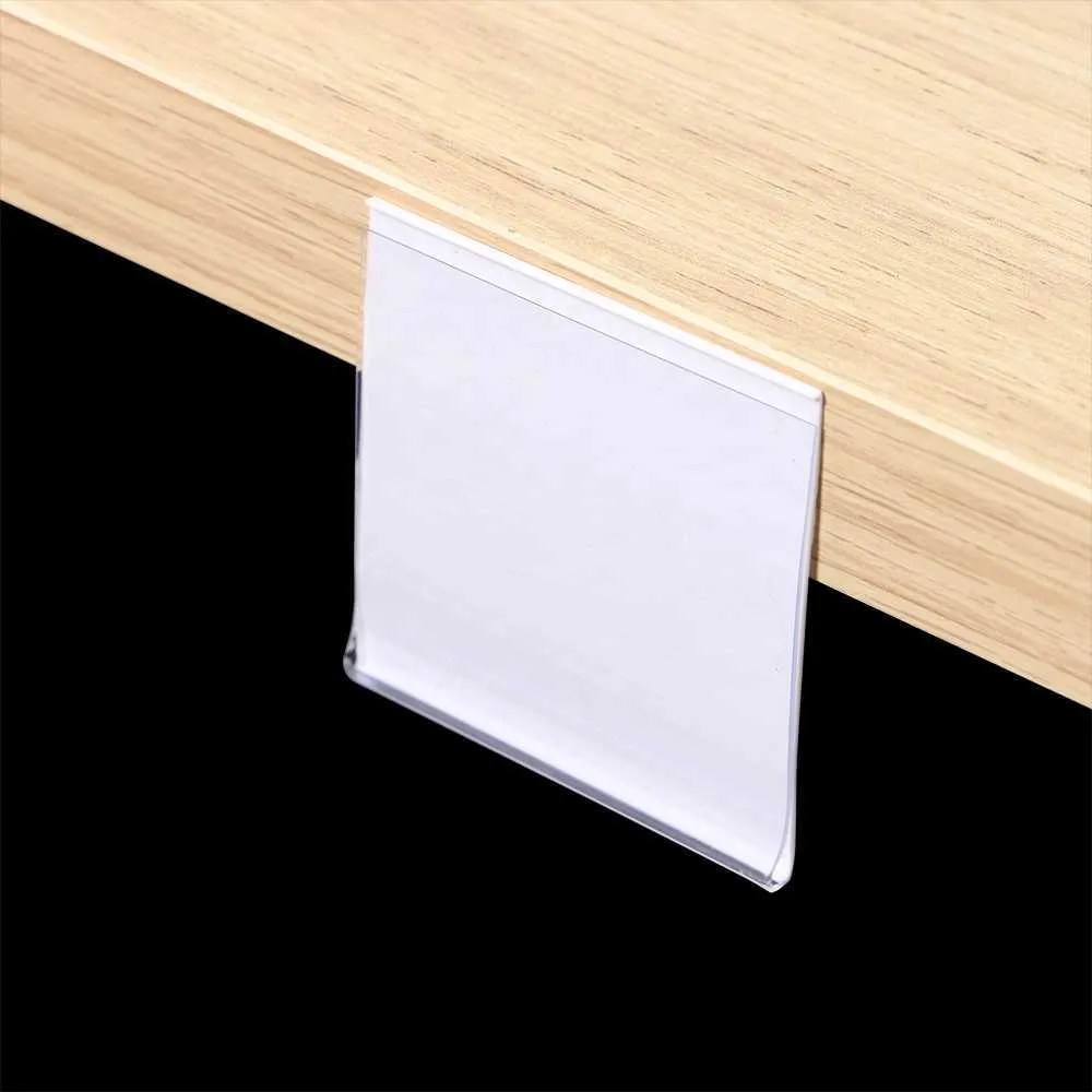 Plastic PVC Shelf Data Strips Clip Holder with Adhesive Tape on Back Multi-size for Merchandise Price Talker Sign Label Display