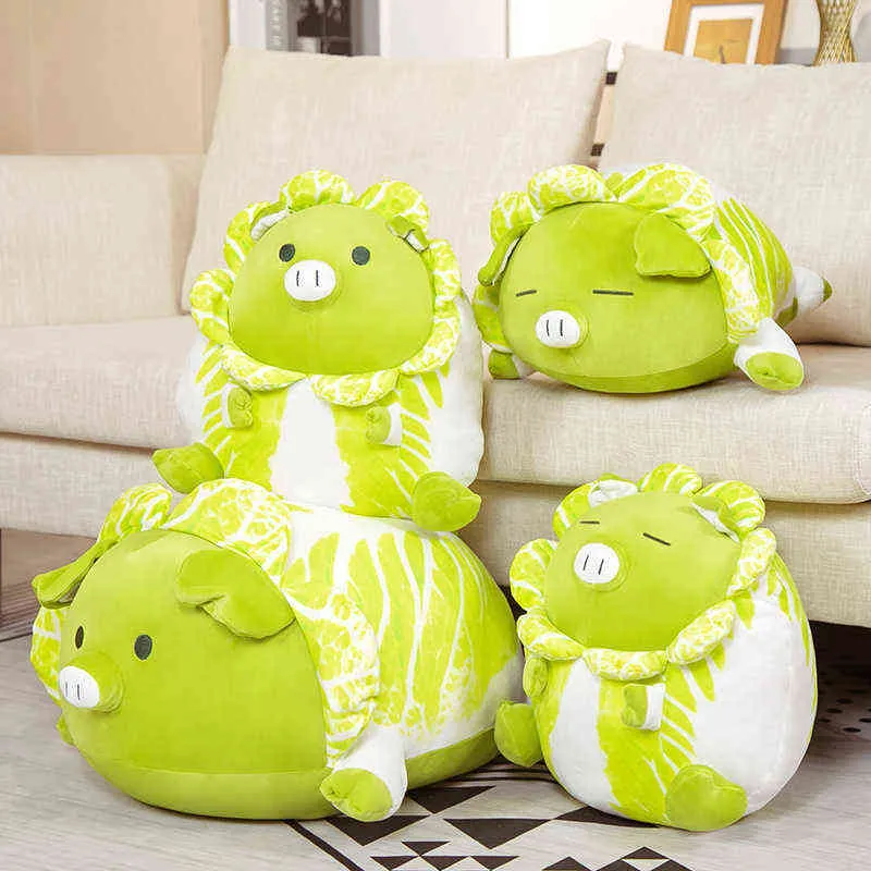 PC CM desenho animado chinês Cabbol Pig Pillow Plexhop Toy Creative Animal de pelúcia de pelúcia para meninas Baby J220704