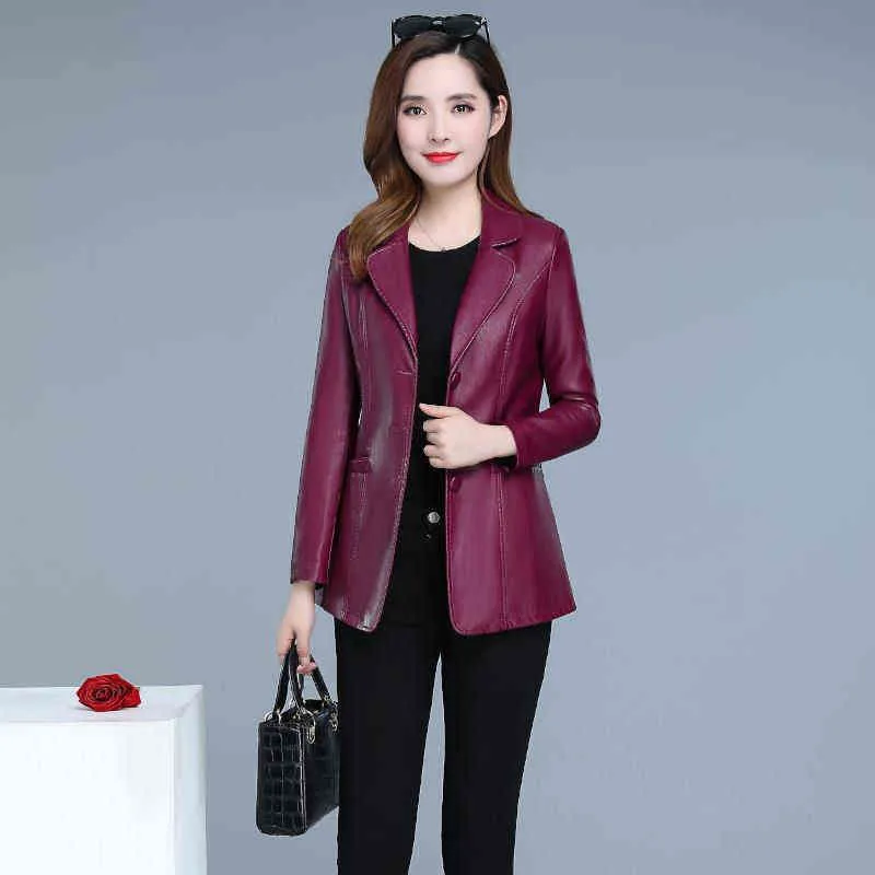 Womens red leather jacket plus size hotsell