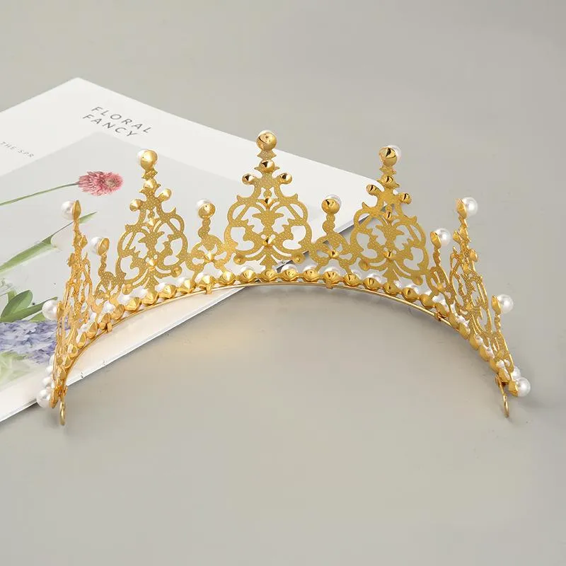 Wholesale Party Decoration Queen Tiara Mini Crown Headgear Birthday Cake Topper Decoration Crystal Children Hair for Wedding Baby Shower KD