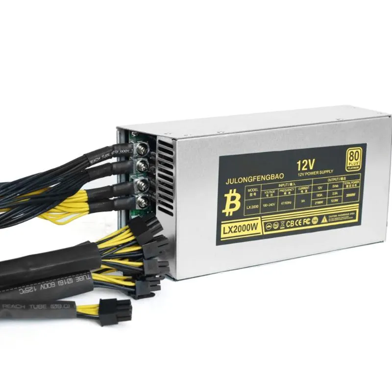 Computer Cables Connectors Antminer Bitmain 2000W strömförsörjning 6Pin T9 Eth S9 S7 L3 BTC LTC Dash 1800W Miner Supply Computer ComputerComput
