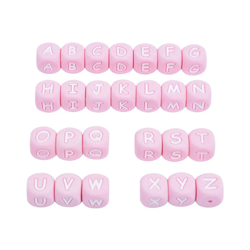 Non Toxic Square Silicone Teething Silicone Beads Alphabet, Star, Heart,  And Letter Bolds In BPA Free, Food Grade, In Black, White, Pink, Green,  Blue, Gray From Baby_topwholesaler1, $0.17