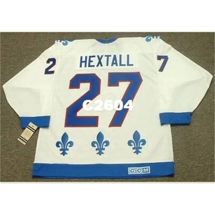 Chen37 Men #27 Ron Hextall Quebec Nordiques 1992 CCM Vintage Retro Hockey Jersey ou personalizado qualquer nome ou número de camisa retrô
