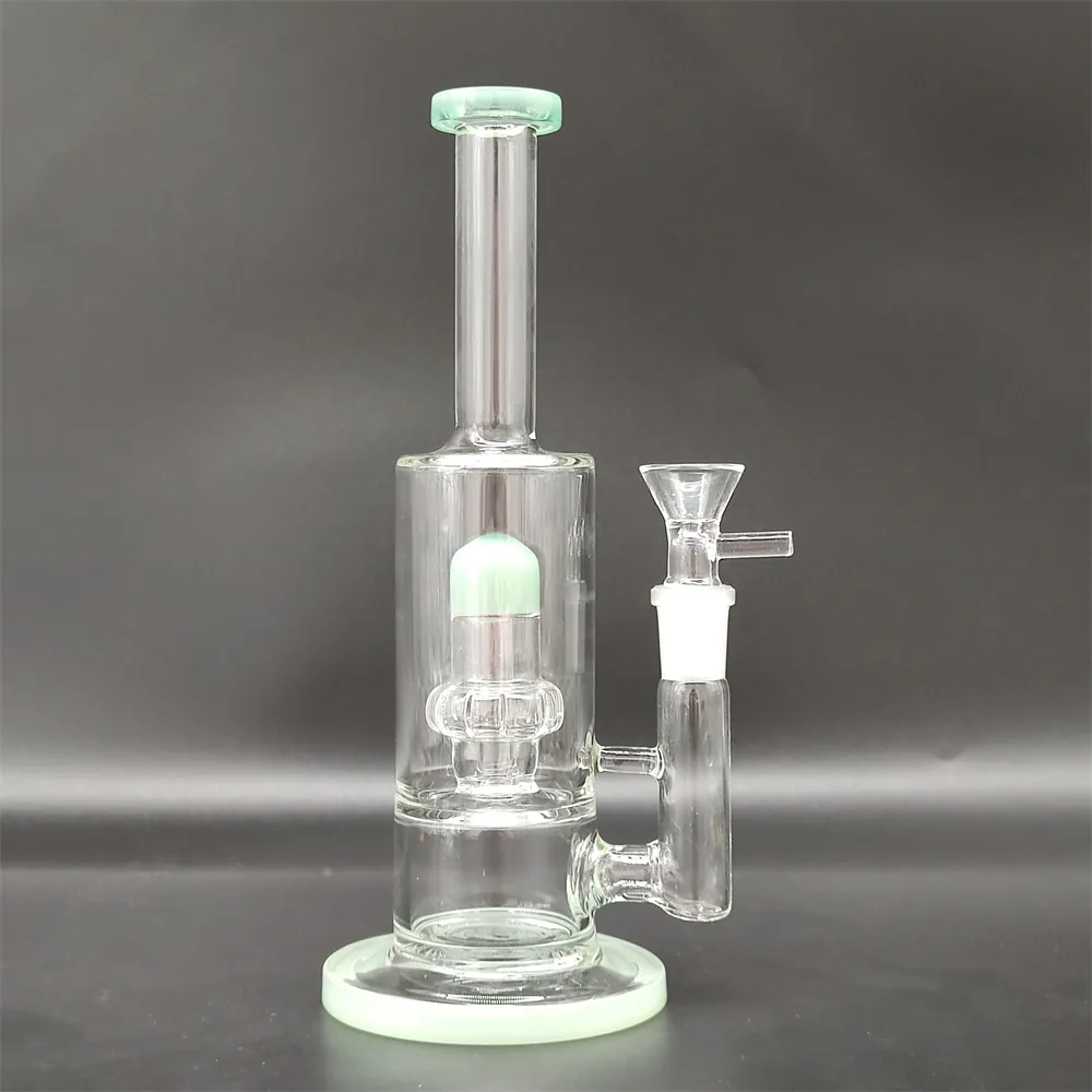 8,7 Zoll grüne Glasbong Shisha Bong Glas Wasserpfeife Dickes Becherglas Bongs Tabakrauchen Bubbler Flaschen Dab Rig 14 mm Schüsselgelenk