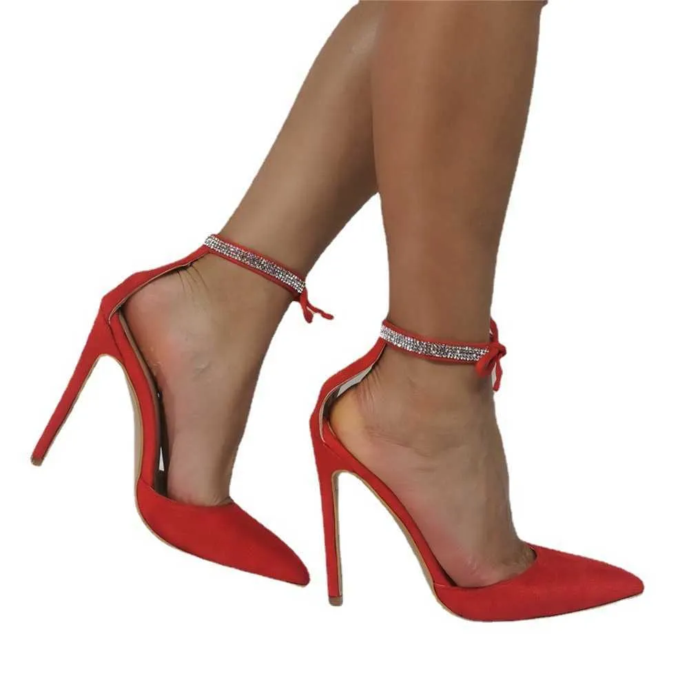 Sorbern chaussures habillées personnalisées strass ultra-fin talon haut banquet discothèque grandes chaussures simples pour femmes à 46 pointes