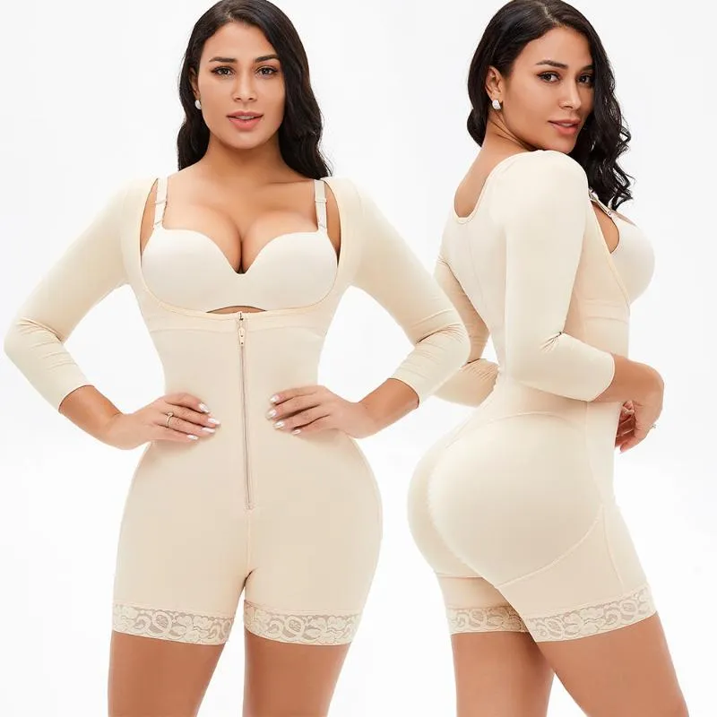 Women's Shapers Women Shapewear Długie rękaw Regulowany zawiesinę burzą błyskawiczne