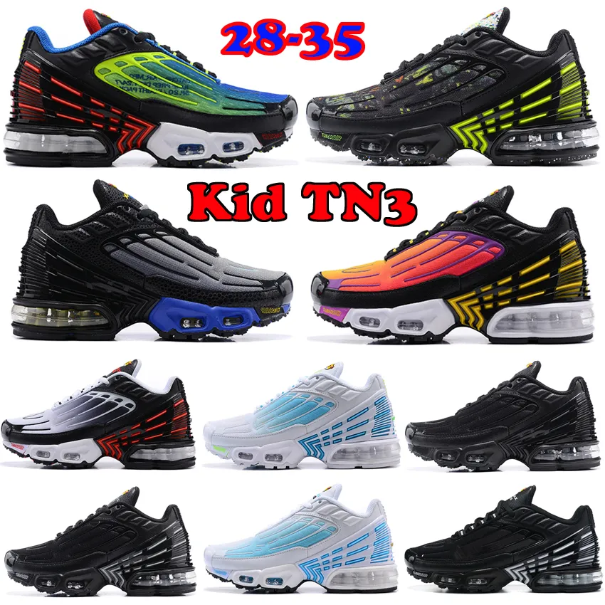 Kids Sneaker TN3 Running Shoes Childrens Black Athletic Baby Infant Sneakers Kid Tn Sports Shoes Girls Boys Outdoor Trainer Size 28-35