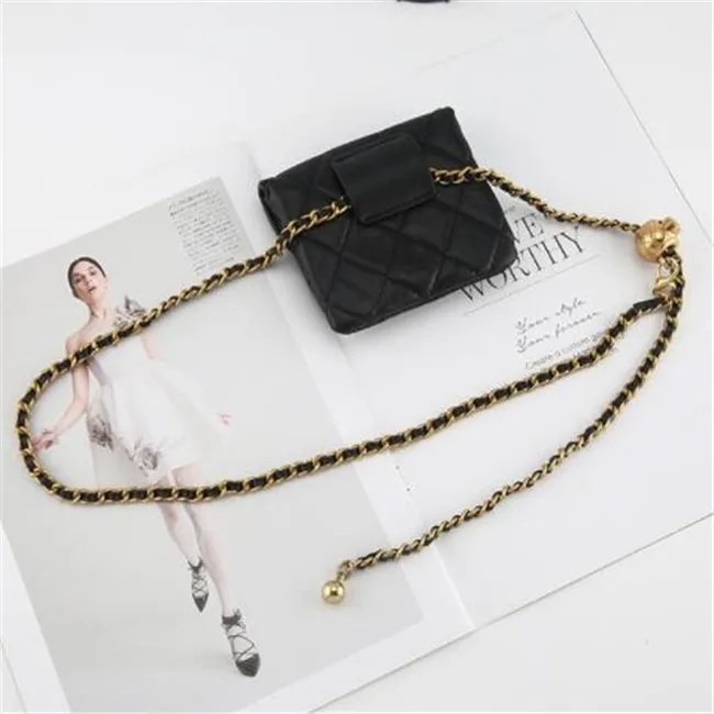 Luxury Designers Women Chain Fanny Pack Leather Waist Bags Fashion Lipstick Coin Purse Cute Mini Ladies Shoulder Bag Crossbody313m