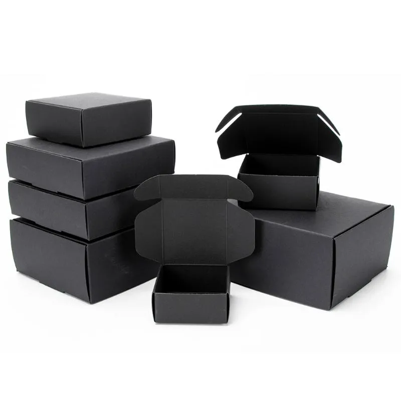 Gift Wrap 10pcs / Black Packaging Carton Festival Party Box Soap Ondersteunt aangepaste maat en logogift