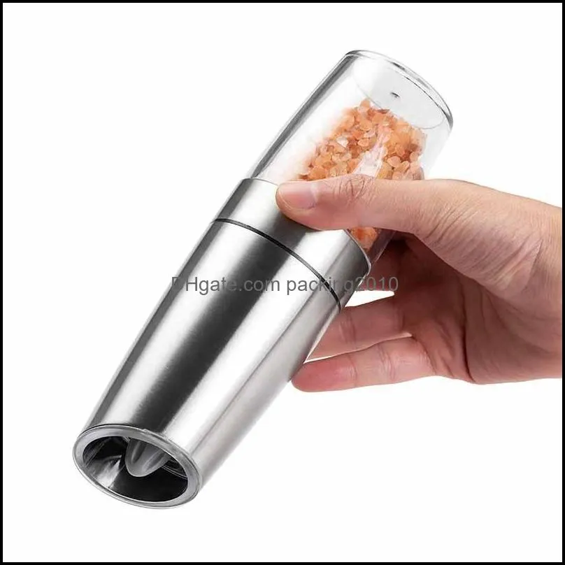 gravity electric salt pepper mill household stainless steel automatic operation grinder adjustable coarseness salt pepper mills