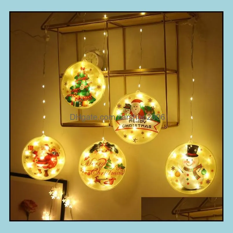 star lights christmas atmosphere curtain window decoration room decorations led lantern suction cup hanging light sn4184