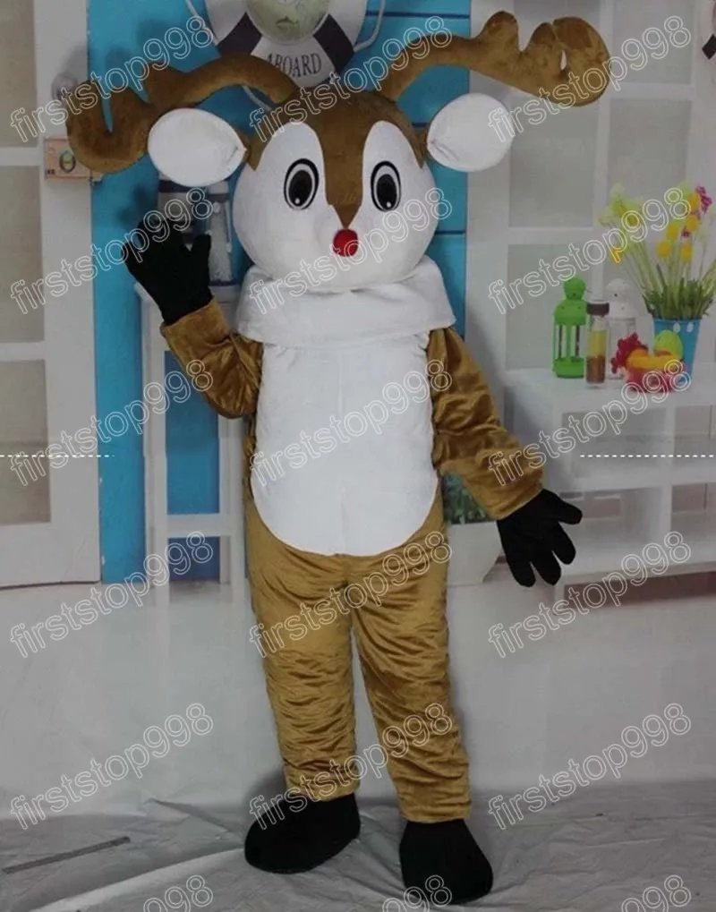Halloween eland herten mascotte kostuum hoogwaardige cartoon anime thema karakter volwassenen maat kerst buiten advertentie outfit pak