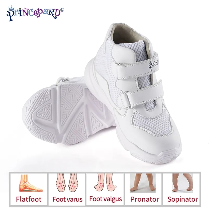 Zapatos ortopédicos para niños Princepard Child Autumn Sports Sneaker Navy White Arch Support y plantillas correctivas 220525