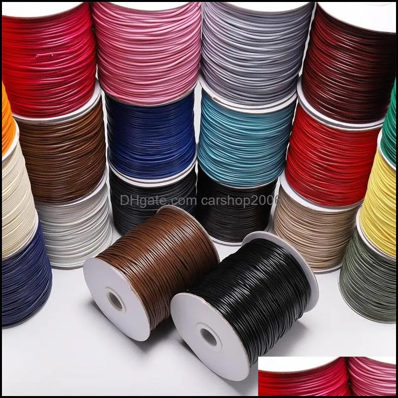 10m/lot 22 Color Leather Line Waxed Cord Cotton Thread String Strap Necklace Rope For Jewelry Making DIY Bracelet Supplies 803 T2