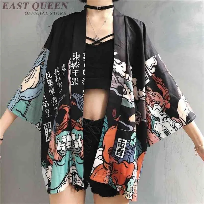 Женские топы и блузки Harajuku Kawaii Рубашка японская уличная одежда кимоно кардиган женщина юката блузки женщины AZ004 210326