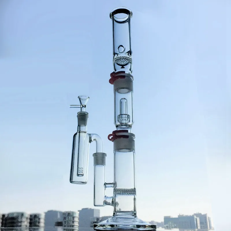 Hookahs 3 Chambers Big Glass Bongs Disc Disc Perc Bongues De Água Construir um Bong Dab Petróleo Plataformas De Fumar Tubos com Tigela Por Mar WP522